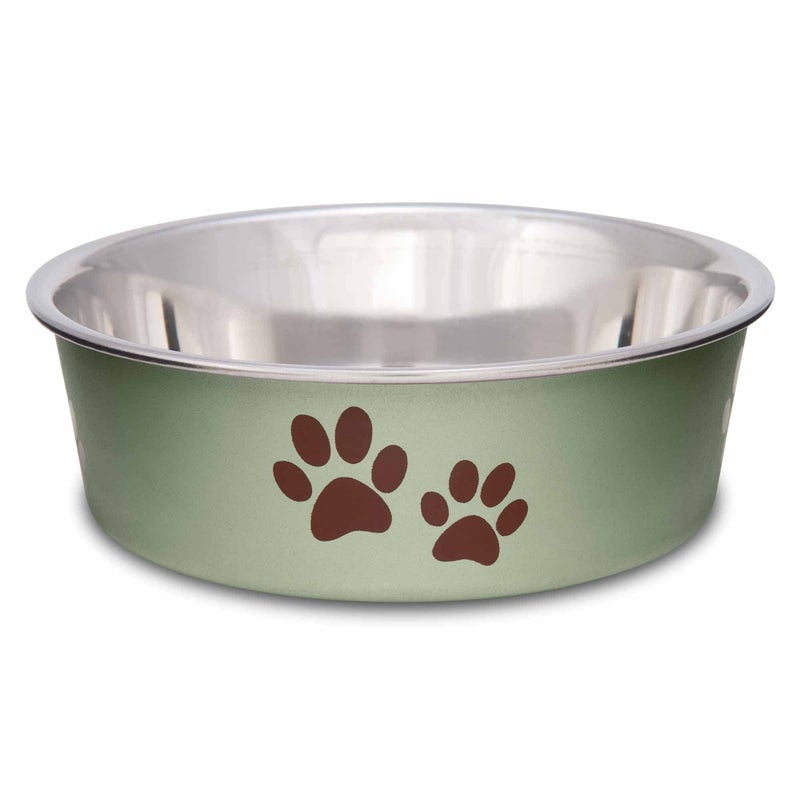 Loving Pets Bella Dog Bowls- Stainless Steel Dog & Cat Bowls - Spill Proof Dog Food Bowl, Cat Bowl, Puppy Essentials & Pet Supplies Great for Home & Travel (Small 10-20 lbs, Artichoke) - Image 1